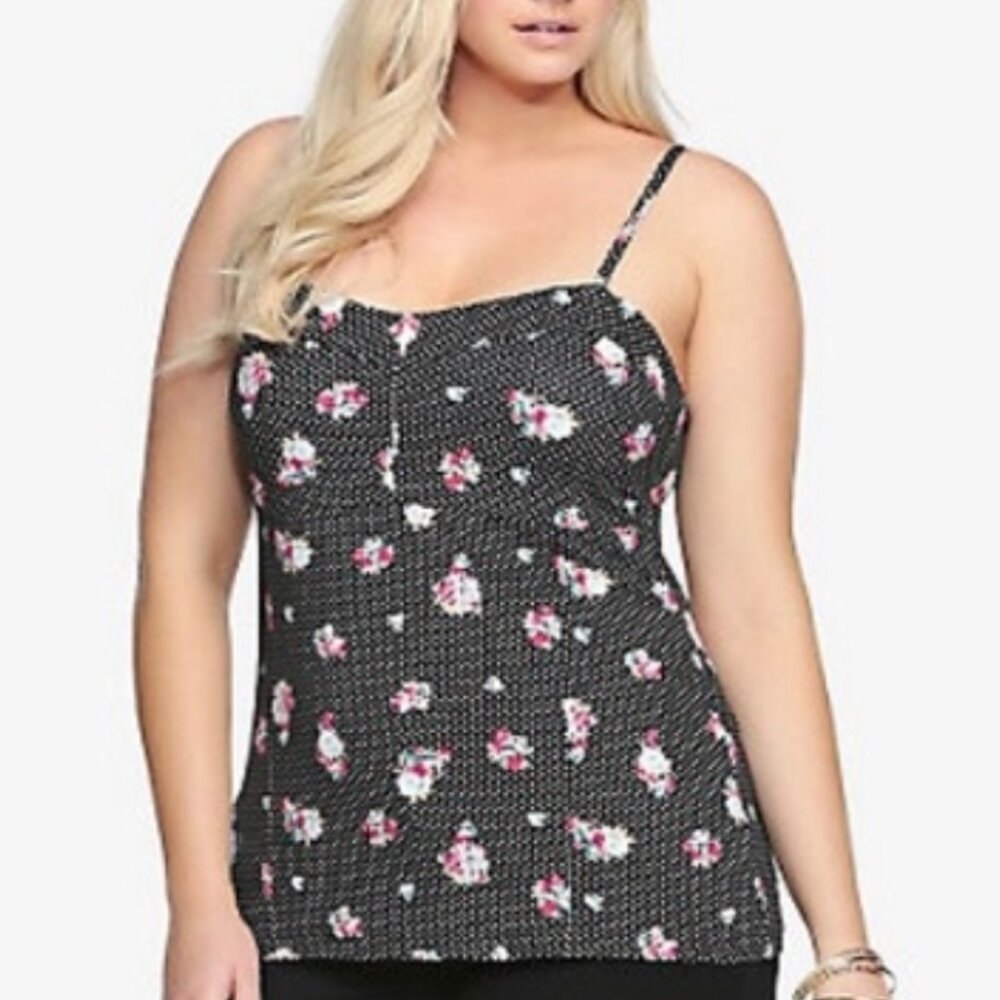 Torrid Floral Polka Dot Bustier Cami Tank Top